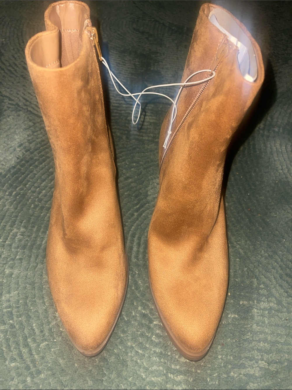 Universal Thread Tan Suede Pointed-Toe Ankle Booties